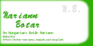 mariann botar business card